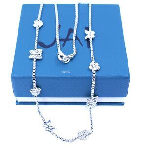 John Hardy JAI Butterfly + Floral Station Sterling Silver Necklace - 24" NIB